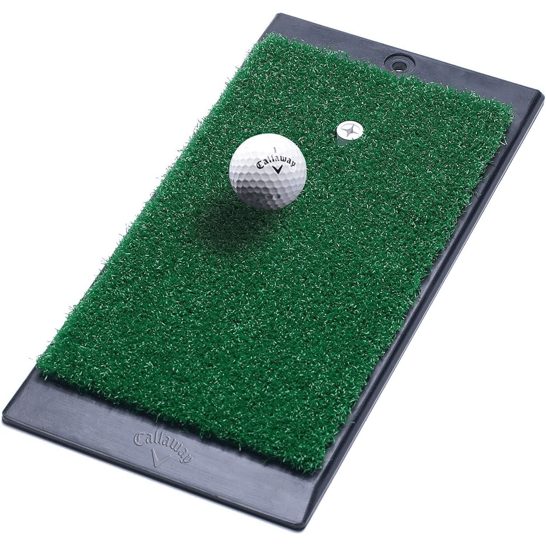 A golf ball positioned on a fairway mat | Source: Supplied fairway mat rules